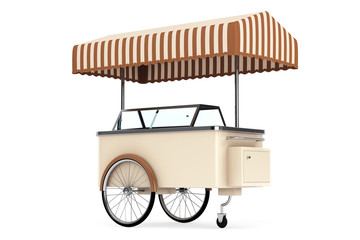 Ice cream cart. 3d rendering © doomu