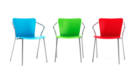 Colorful plastic chairs