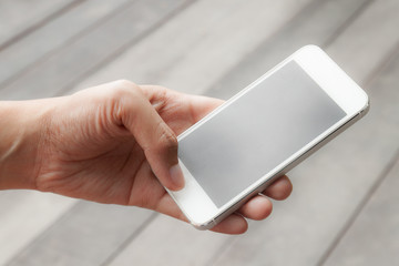 woman using mobile smart phone