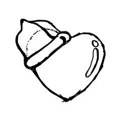 heart with condom on the top