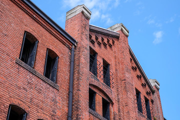 Fototapeta na wymiar Red brick building in Yokohama, Japan