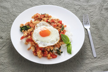 Gapao rice the Thai food