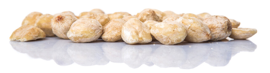 Candlenuts over white background
