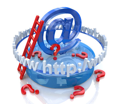 Internet scene - e-mail concept and questions