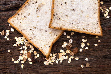 cereal and black sesame bread with whole grain cereal flakes 