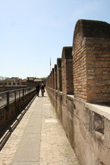Fototapeta premium Rome.Italy.Castel Sant'Angelo.Ancient wall.Way.Tourists.