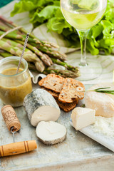 Assorted Cheese Plate with vegetables