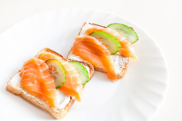 toast with salmon