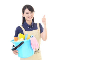 ガッツポーズの女性