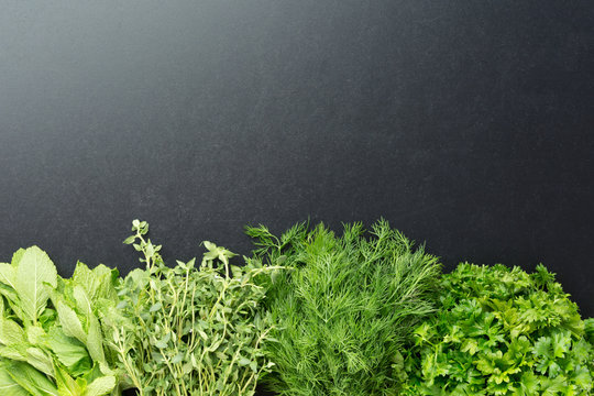 Background with fresh herbs