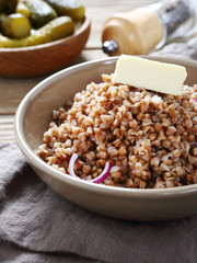 Tasty buckwheat with butter