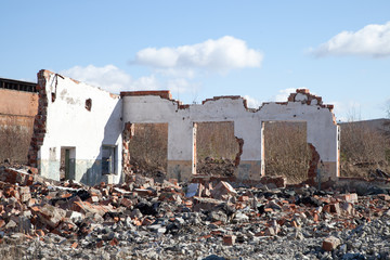 wall of a ruined house
