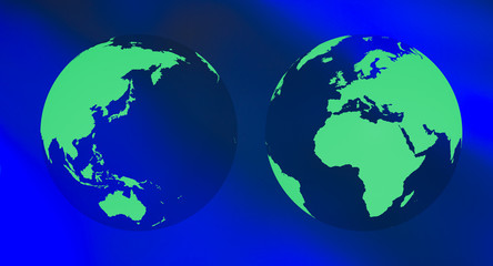 Green travel planet blue abstract background