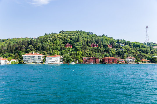 Istanbul. The picturesque beach in the Strait of Bosporus