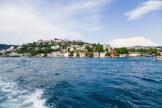 Istanbul. The picturesque coast of the Bosphorus Strait