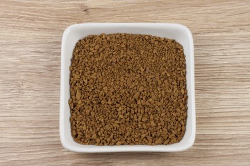 instant soluble coffee and coffee beans
