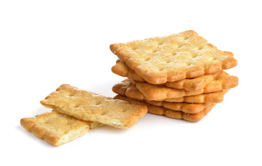 Cracker isolated on  over white background