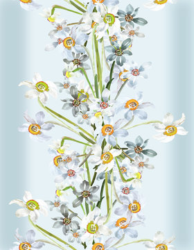 Narcissus seamless pattern