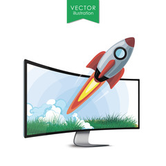 The launch rocket, vector illustration