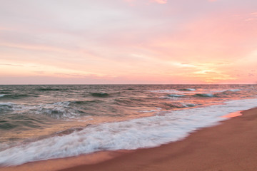 Fototapeta na wymiar Tropical beach at beautiful sunset.