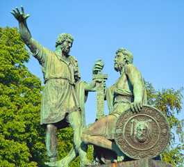 Fototapeta na wymiar Minin and Pozharsky monument in Moscow, Russia