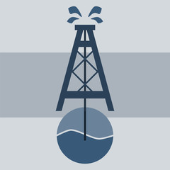 Oil rig vector icon