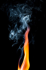 Obraz premium fire flame on dark background