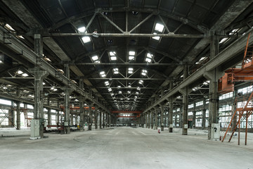 Empty floor in abandoned factory