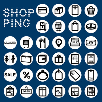 SHOPPING
Black& white icons for shopping topic.