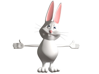 Hase Osterhase 3D weiß zeigen Comic