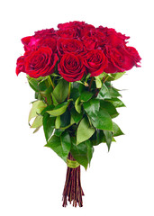Bouquet of blossoming dark red roses. - 84252533