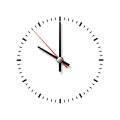 Clock without numbers isolated on white background.