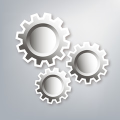Gear paper on a gray background