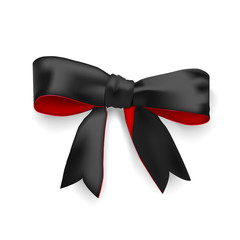 Realistic black bow insulated. Vector illustration