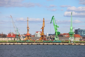 Fototapeta premium Dock with cranes