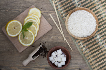 Rice, lemon and spices