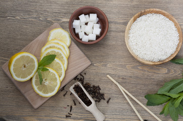 Rice, lemon and spices