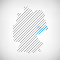 Sachsen Karte Schraffur