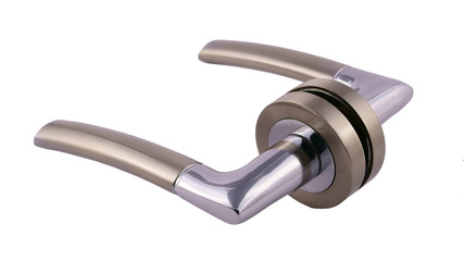 Door handle for silver on a white background