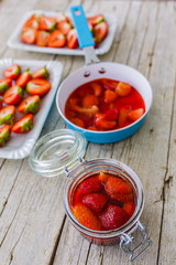 Strawberries - fresh strawberries in the kitchen, seasonal delig