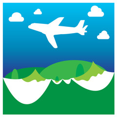 Travel holiday vacation suitcase ready plane adventure concept v