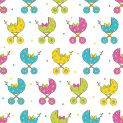 Children's seamless pattern for newborn babies.