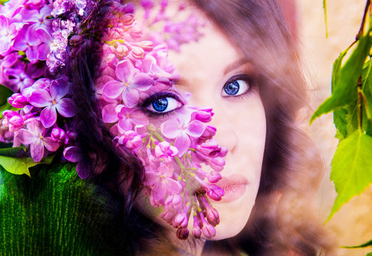 the person of summer, flowers have a soul,summer portrait