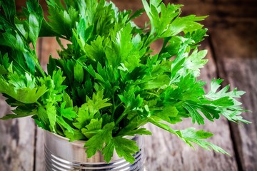 organic fresh bunch of parsley closeup