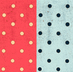Polka-dot seamless patterns, grunge background with dots