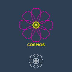 Cosmos flower logo vector
