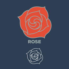 rose flower logo vector - obrazy, fototapety, plakaty