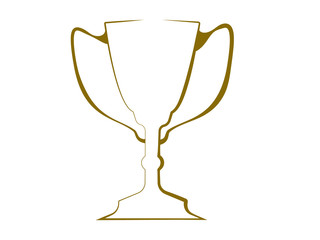 golden trophy vector symbol of the prize illustration