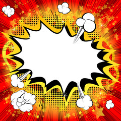 Retro style comic book background with blank space.