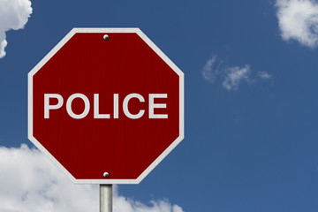 Stop Police Road Sign